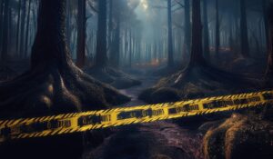 dibujo de una cinta policial de escena del crimen