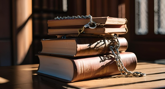 Imagen de unos libros encadenados