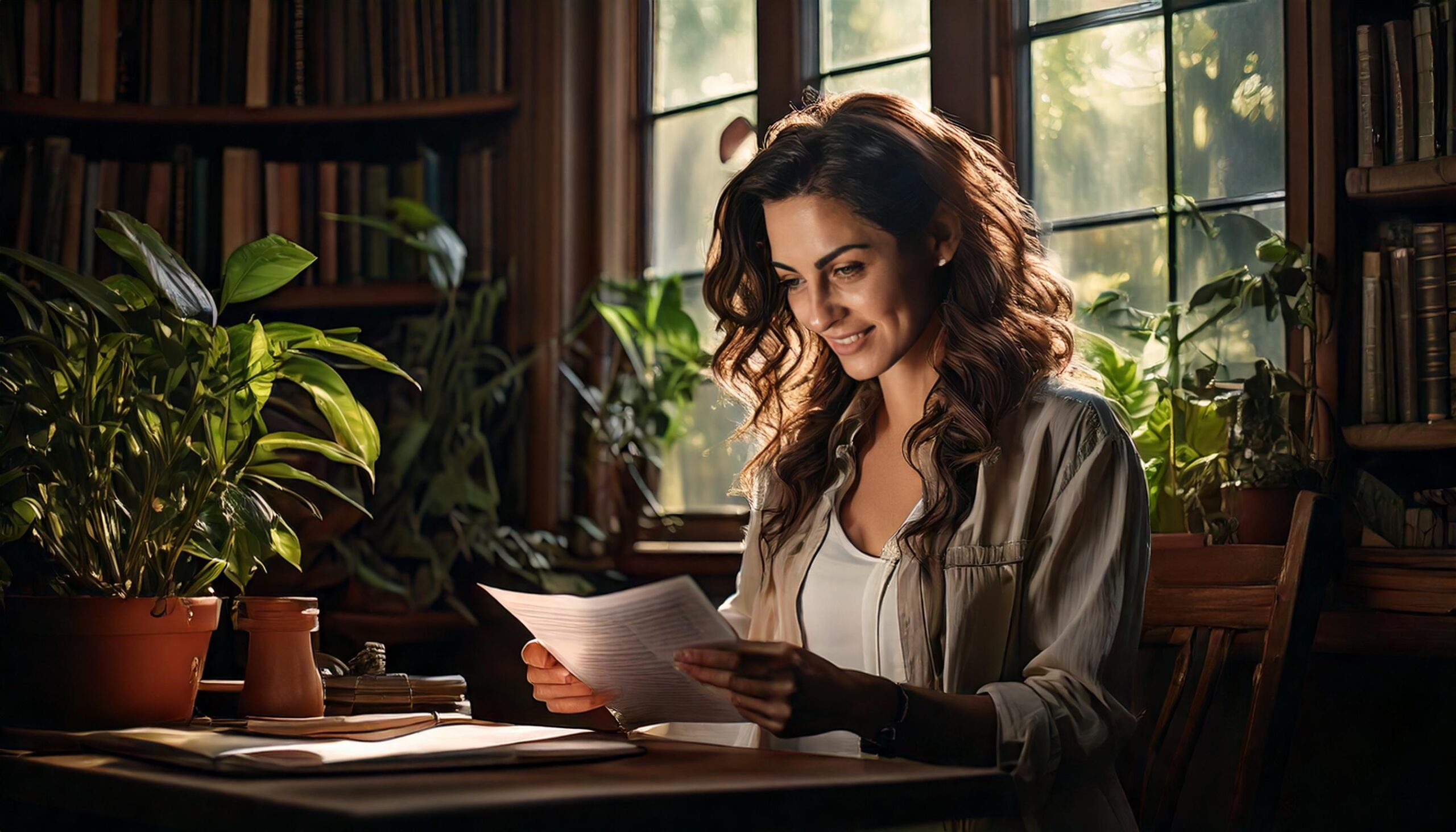 Persona feliz por informe de lectura