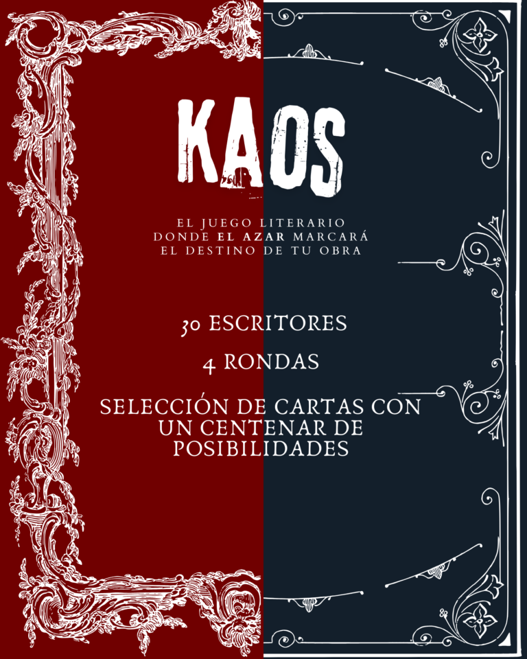 Cartel presentación Juego literario KAOS